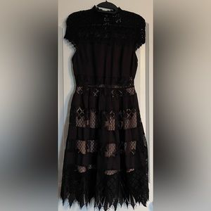 Foxiedox Bravo Zulu Black Lace High Neck Dress